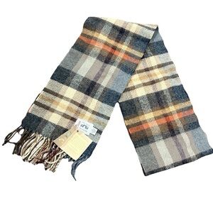 Wool Plaid Fringe Scarf Fall Cold Weather Classic One Size Cozy
